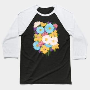 Abstract Flowers Baseball T-Shirt